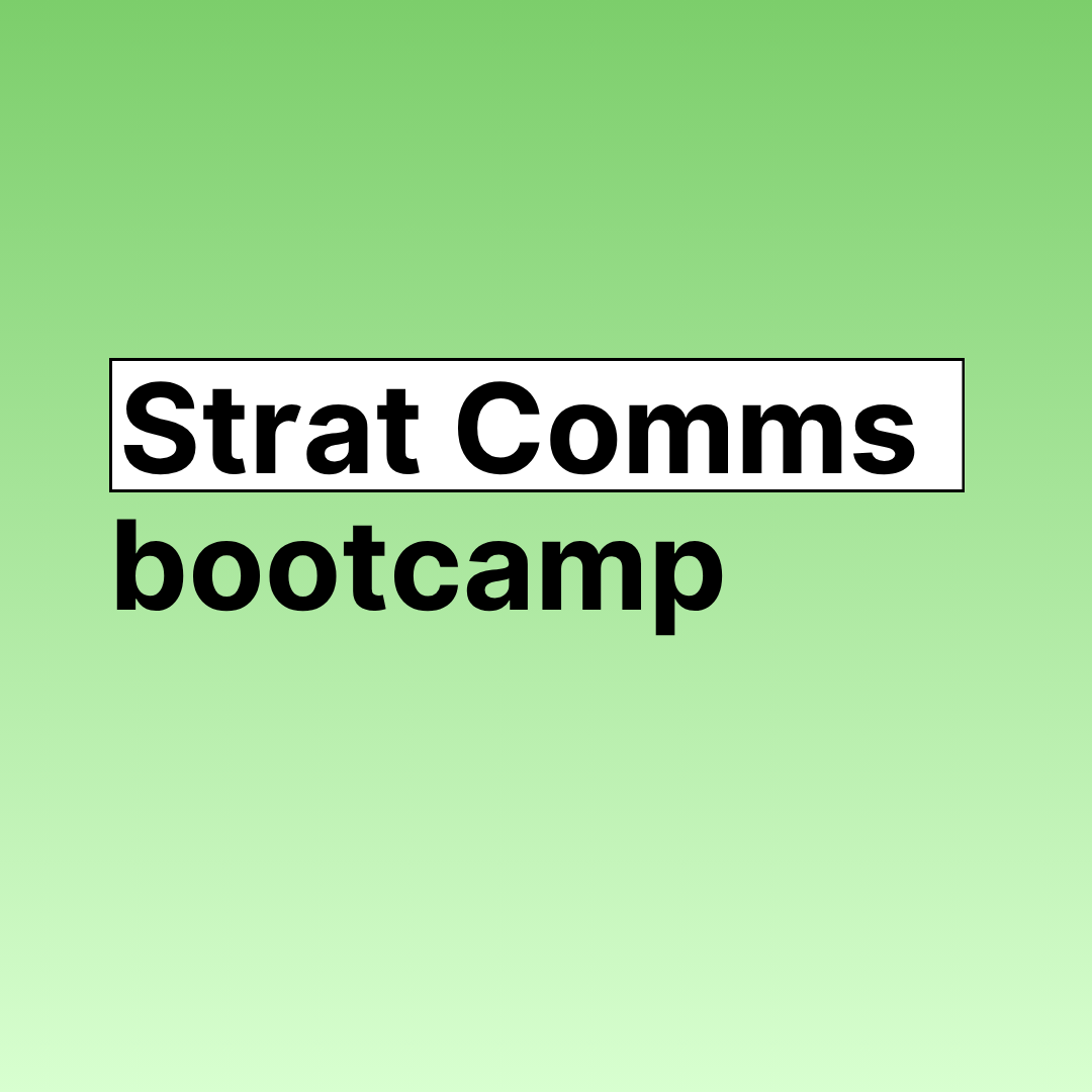 "Strategic communication bootcamp", training workshop